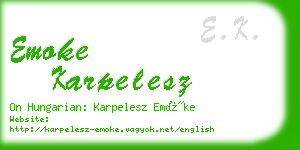 emoke karpelesz business card